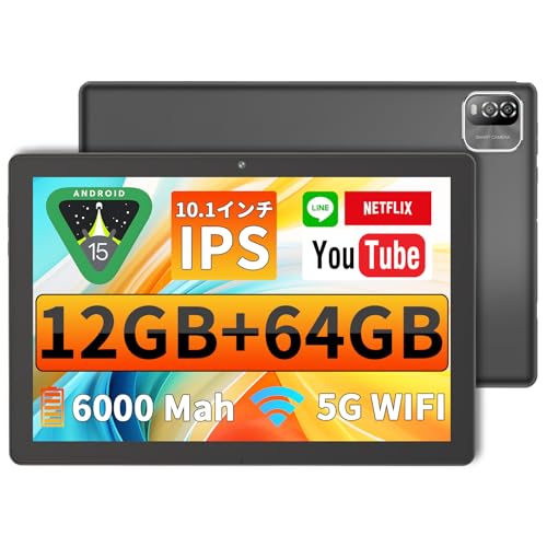 10�C���`Android 15�^�u���b�g Wi-Fi ���f�� �u���b�N / 12GB(3+9���z)�{64GB�{1TB�g���\ / TAB10 MAX / 2.0GHz / 1280×800 IPS / 6000mAh / 8MP / Bluetooth/��
