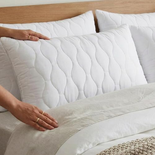 Utopia Bedding Kopfkissen 80x80 cm (2er Set), Gestepptes Kissen für Bett und als Dekokissen, Kissenfüllung, SofaKissen, Zierkissen für Couch (Weiß)