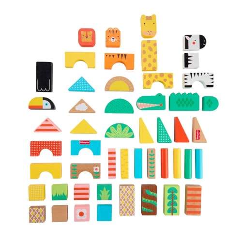 Fisher-Price Wood Jungle Blocks Set Toddler Toy - image 8