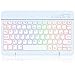 MMK Clavier Bluetooth, Layout AZERTY, Touches Silencieuses, Mini Clavier sans Fil Rétroéclairé Rechargeable pour iPad 10e Génération/iPad Pro/Air/Mini/10.2"/9.7", iPhone, Android, Windows (Bleu)