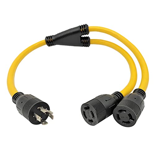 Parkworld 885866 Splitter L14-20P Male To (2) L14-20R Female, Locking 4-Prong 20 Amp Y Adapter Cord 3Ft #TOP21