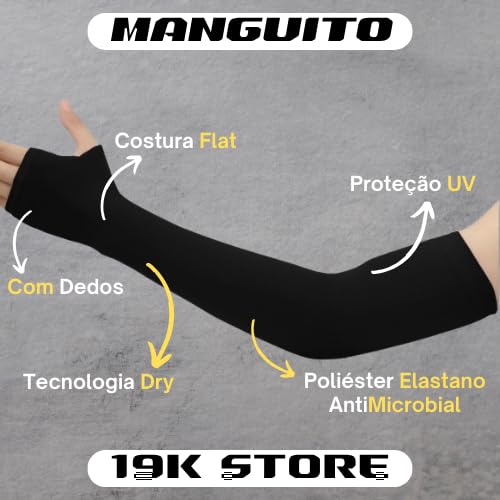 Manguito Com Dedo Térmico Mangote Pulso Basquete Volei Futebol Paintball Airsoft Ciclismo Fitness At