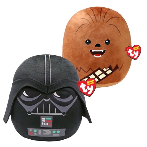 TY Darth Vader & Chewbacca Star Wars Squish a Boo 10 Zoll Multipack - Squishy Beanie Baby Weiche Plüschspielzeuge - Sammelbare Kuschelige Gefüllte Teddybären