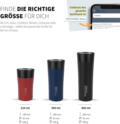 720°DGREE Thermobecher 350ml “PleasureToGo 2.0” - Hält 5h Heiß, 10h Kalt – Bild 3