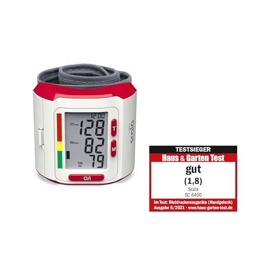 scala SC 6400 rot Handgelenk Blutdruckmessgerät – Präziser Blutdruckmesser mit WHO-Indikator...
