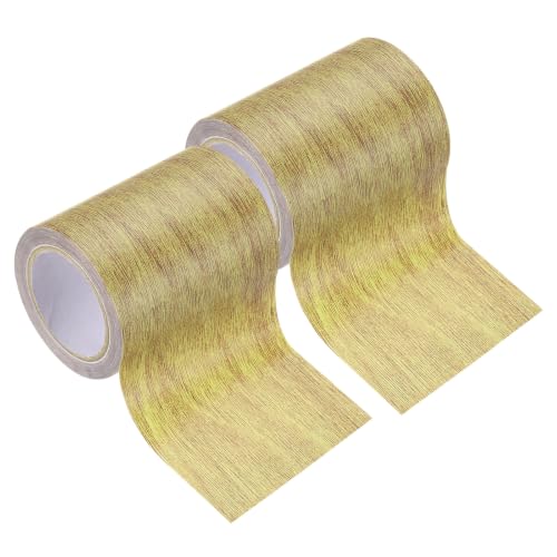 Image of PATIKIL Wood Grain Tape 3.1 inch x 15 Ft, 2 Pcs Self-Adhesive Wood Texture Repair Tape Realistic Wood Effect Contact Paper Patch for Furniture Cabinets Floor Walls Home, Brown Oak