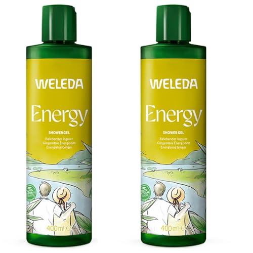 WELEDA Bio Energy XL - Gel de ducha vegano, cosmética natural, aroma para mujeres y hombres, con aroma a jengibre/madera de cedro, jabón de ducha natural para la limpieza de la cara y el cuerpo (1 x