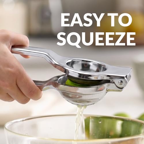 Image of Nestasia Stainless Steel Lemon Squeezer With Bottle Opener - Rust Resistant Hand-Press Manual Lime Juice Extractor | Durable Food-Safe Nimbu Squeezer & Presser - Ideal for Kitchen & Bar Use