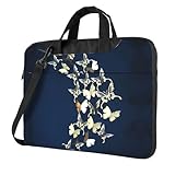BLWSLC Bolsa de hombro de tela Oxford 600D a prueba de golpes con estampado de mariposa metálica para uso diario, Black, 13 inch