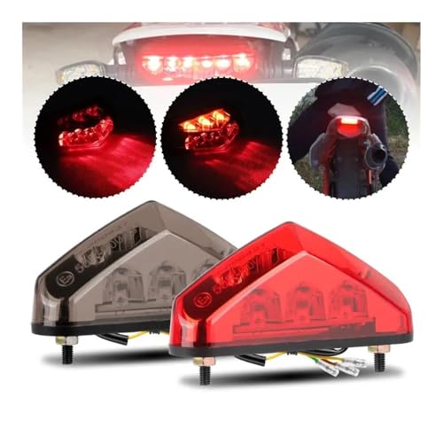 Feu stop moto 9 LED triple action avec éclairage plaque d'immatriculation