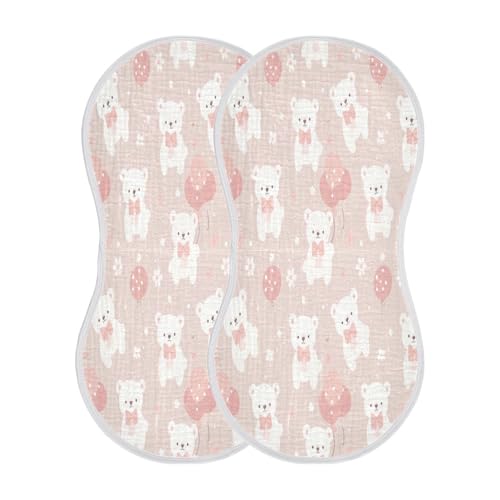 Kigai Cute Bear Baby Burp Cloths Extra Soft and Absorbent Burping Rags Cotton Burping Clothes Baby Washcloths for Newborn Boys Girls - 1 Pack