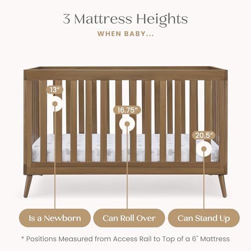 Image of Delta Children Essex 4-in-1 Baby Crib & Mattress, Chestnut