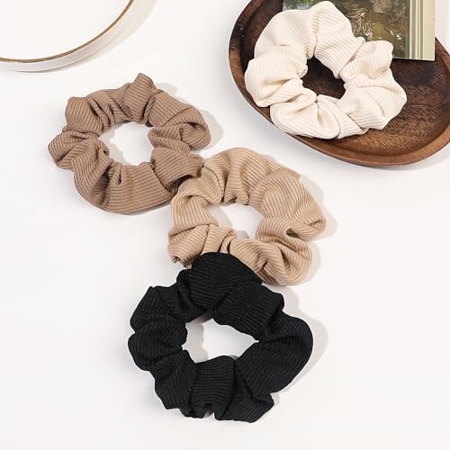 Image of Hair Scrunchies for Women - Hair Ties No Damage Both for Thick Hair or Thin Hair Curl Hair No Crease Gray Scrunchies Ponytail Holder No Hurt Your Hair