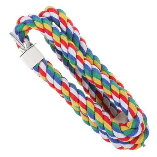 Image of POPETPOP 41.3 Inch Parrot Colorful Cotton Bendable Rope, Swing Bird Chew Toys, Parrots Cage Rope Toys, Bird Climbing Standing Toys for Small Medium Birds