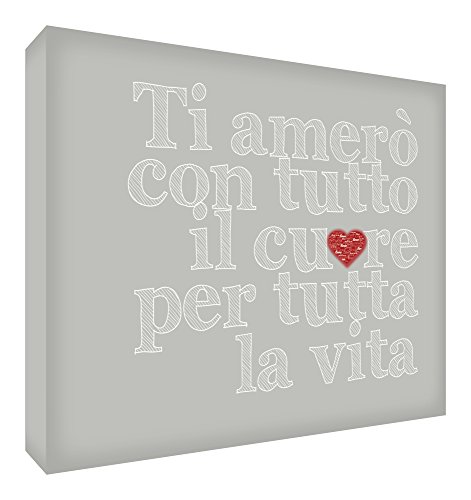 Impression sur toile typographique gris 30x20 cm pour decoration murale