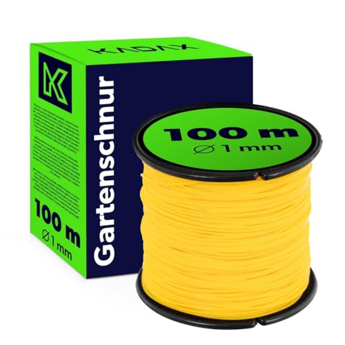KADAX Cuerda de albañilería, 100 m x 1 mm, resistente a la rotura de poliamida, cuerda de pavimentación, guía en bobina, hilo de plomada, cuerda para pavimentación (1 unidad)