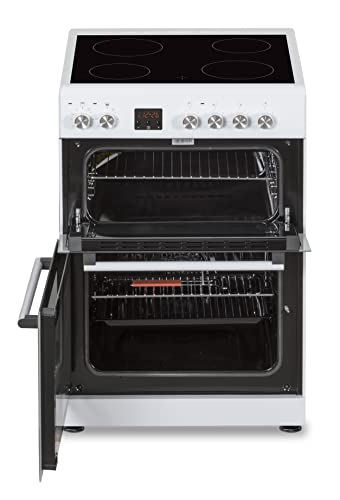 Cookology CFDO600WH 60cm Wide, 86 Litre Capacity Freestanding Electric Double Cooker Fan Oven with Ceramic Top 4 Cooking Zone Hob - in White - Image 8