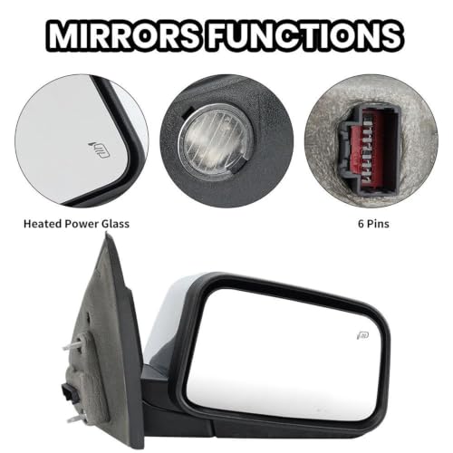 Rétroviseur de porte droit pour Ford Edge 2009 à 2012 version américaine 6 broches - 3