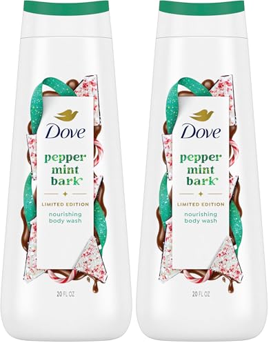 Dove Limited Edition Holiday Treats Body Wash Peppermint Bark for Deep Nourishment 20 oz (Pack of 2)