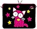 Kitty to Go LS142-13 Designer Mac Book Tasche 13 Zoll aus Neopren passend als iPad Pro Case 12.9 bis 13.3 Zoll (33.8 cm) MacBook Air Hülle Katze schwarz-pink