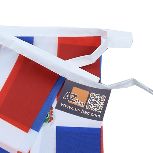 Image of AZ FLAG Dominican Republic 6 Meters Bunting Flag 20 Flags 9'' x 6'' - Dominican String Flags 15 x 21 cm