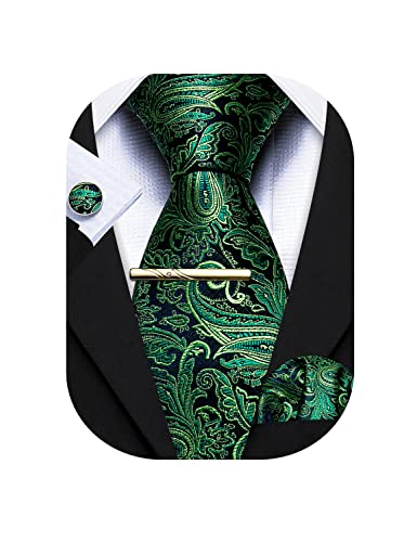 Barry.Wang Herren Paisley Krawatten Mit passendem Einstecktuch und...