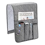 Skibetfo Armchair Caddy Anti-Slip Sofa Organiser Arm Chair Organisers Bedside Pocket Remote Control Holder Couch Caddy with 5 Pockets for Table, TV Remote Control, Cellphone Magazines