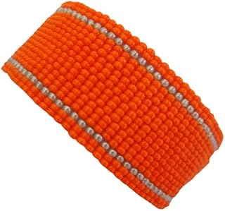 Beaded Orange Peyote Bracelet, Seed Bead Jewelry
