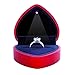 Boîte à bagues en Forme de Coeur Organisateur de Bijoux Boucles d'oreilles Boîte de présentation de Bijoux Étui avec lumière LED pour Proposition Cérémonie de Mariage Cadeau d'anniversaire (Rouge)