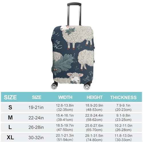 Sheep And Holly Tree Luggage Cover, Washable Elastic Suitcase Cover Protector Fit 18-32 Inch Luggage2