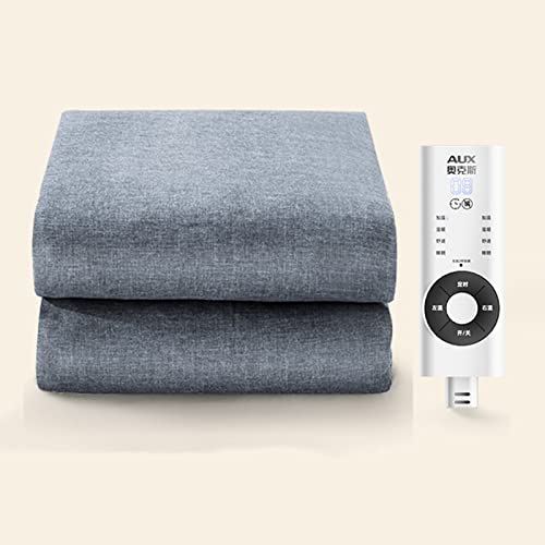 Lnder Manta Calefactora King Size con 4 Ajustes De Calor Manta Eléctrica Conector Extraíble Tejidos De Lino Grises Calientacamas Termica Lavable 180X120cm 200x180cm (Size : 200x180cm) Cover