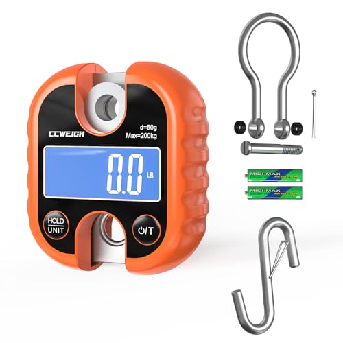 Image of Hanging Scale Handheld 440lb /200kg Crane Scale Luggage Scale,with ABS Plastic case & Big LCD Display, Portable Digital Mini Crane Scale Fishing Scale,for Gym,Hunting,Travelling