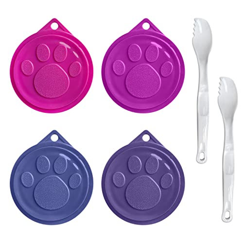 Katzenfutter Dosendeckel 2-tlg + Dosenöffner | Pfotenform Design | Für 400g & 800g Dosen