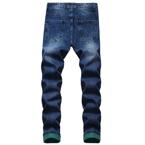 Men Jeans Slim Fit Mens Straight Leg Jeans Mens Ripped Jean Fashion Distressed Comfort Waist Pants2