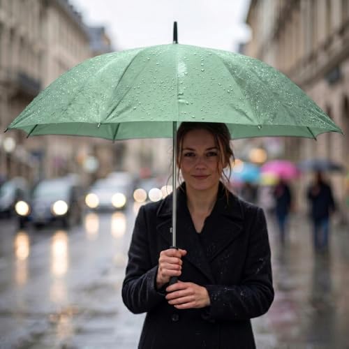 Image of Ash & Roh Windproof Folding Umbrella, Compact & Lightweight, Automatic Open Close For Rain And Sun Protection, Waterproof & Portable for Men & Women ((((BIG-Golf-Olive.))))