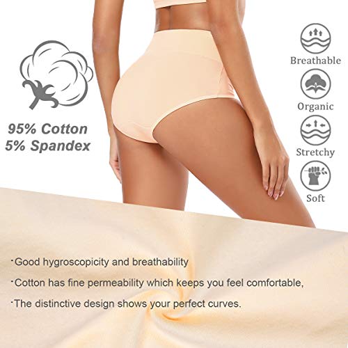 Image of Molasus Women's Cotton Underwear High Waisted Full Coverage Ladies Panties (Regular & Plus Size)