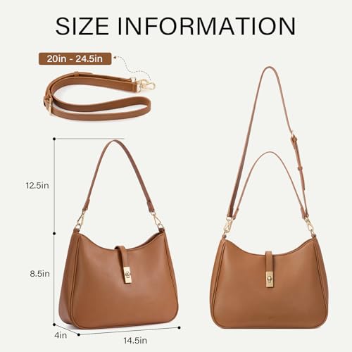 Image of CLUCI Hobo Bags for Women, Vegan Leather Tote Handbag, Water Repellent Shoulder Purses, Crossbody Bag with Adjustable Strap