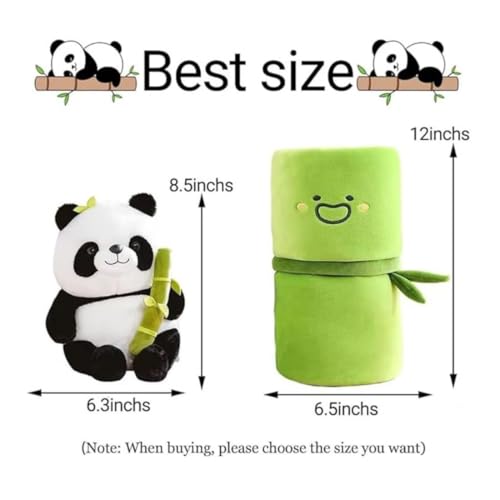 Image of ADORA Bamboo Panda Soft Toy (30cm, Black and White) | Cute Panda Plushie with Bamboo | Stuffed Toy for Kids, Girls, Boys | Panda Teddy Bear Gift for Birthday, Valentine & Special Occasions