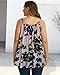 Summer Tank Tops for Women Boho Floral Loose Cami Spaghetti Strap Tunic Blouses (Peach,2XL)