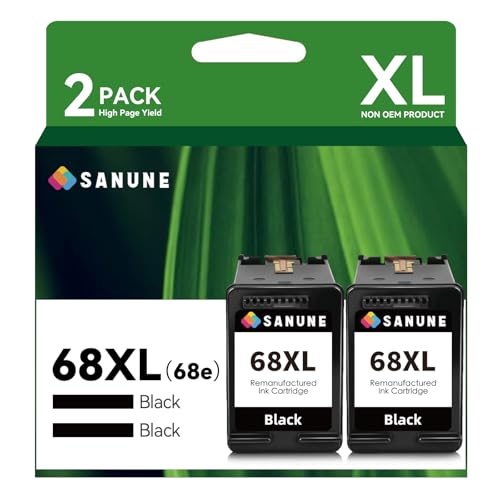 Image of 68XL Ink Cartridge Replacement for HP 68 68e Black Ink Cartridges