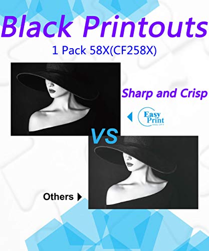 EasyPrint Cartucho de toner compatível (1 preto, alto rendimento) 58X CF258X 58A CF258A Compatível p