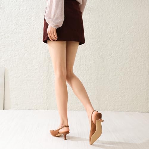 Image of RIBONGZ Sexy Slingback Pumps Elegant Dressy Heels for Women Closed Toe Pointy High Heels Wedding Bride Prom Party Evening Shoes