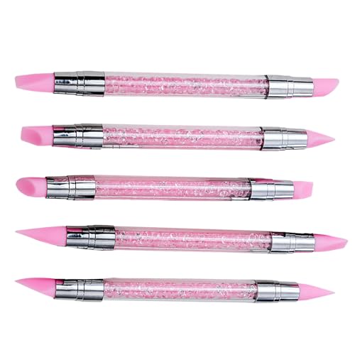 Herramienta de silicona para uñas, bolígrafo de tallado de lámina de uñas de doble extremo, suministros ligeros para dibujar uñas para viajes, viajes de negocios, escuela