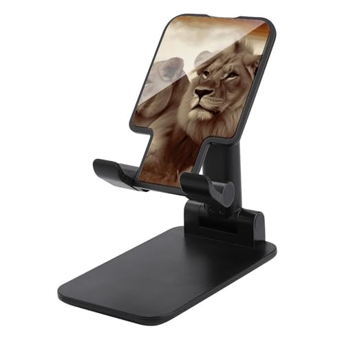 Support de téléphone réglable et pliable motif Lion africain universel