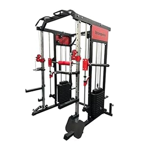 Strongway® Multi Gym Smith Machine with Weights 177KG Weight Stack Included – Multifunction Home Gym Dual Cable Pulley Dip Station Pull Up Bar Strength Training