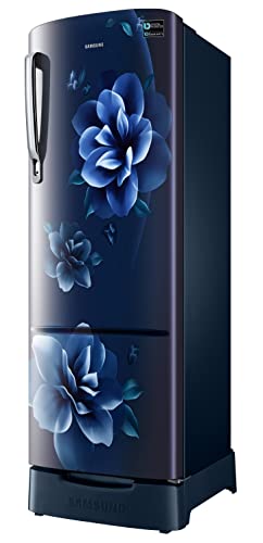 Image of Samsung 246L 3 Star Inverter Direct-Cool Single Door Refrigerator Appliance (RR26C3893CU /HL,Camellia Blue) Base Stand Drawer