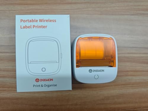 InkWon B21 Bluetooth対応 ラベルプリンター 価格タグ印刷 DIYラベル 業務用ラベルメーカー (ホワイトオレンジ)