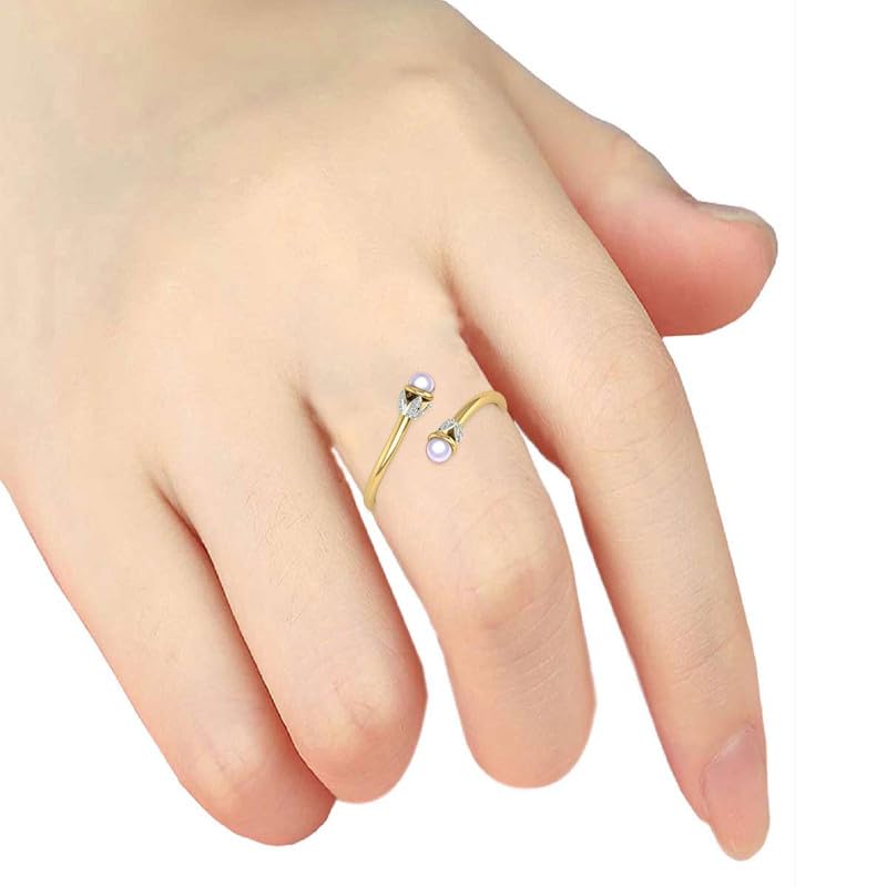 Image of DISHIS 14K /18K Rose Gold Diamond Ring for Women