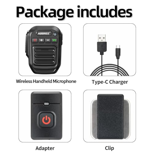 ABBREE Ham Radio Wireless Handheld Speaker Mic, 2 Pin Shoulder Microphone for Baofeng 5RM UV-5R,BF-F8HP PRO,AR-152,K5PLUS,GM-15Pro,UV-5G Plus UV-32 GM21 Walkie Talkie Accessories (Black) - Thumbnail 7