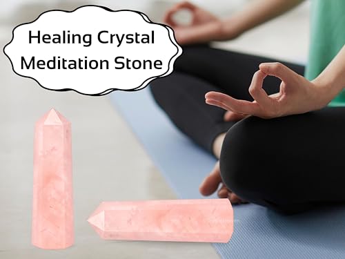 Image of Crystal Heaven Certified Star Rose Quartz Crystal Tower Obelisk Point For Chakra, Healing And Balancing - Aaa Grade Original Certified Gemstone Agate For Reiki Meditation Yoga Spiritual (3-4 Inches)